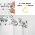 thumbnail image 2 of Easter Rabbits No Hooks Shower Curtain with Snap-in Liner Watercolor Spring Red Floral Eggs Green Leaf Plant Light Blue Shower Curtains for Bathroom, Waterproof, Easy Install, Washable 48"x72", 2 of 9