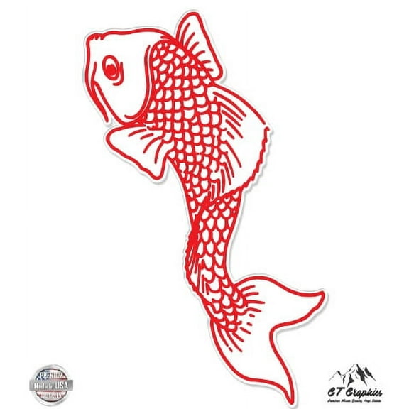 Koi Fish - 3" Vinyl Sticker - For Car Laptop I-Pad Phone Helmet Hard Hat - Waterproof Decal