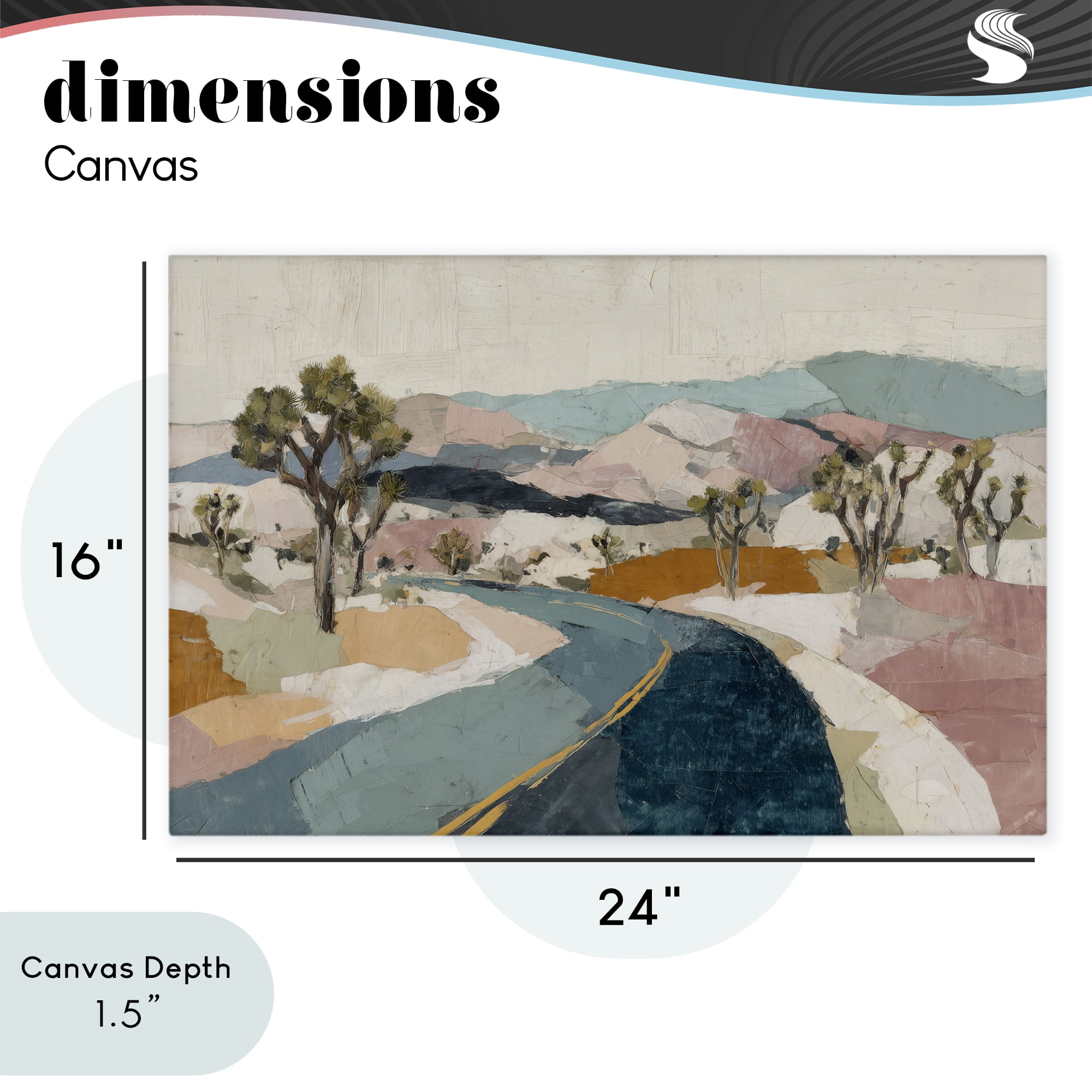 Stupell Industries Desert Highway Through Joshua Trees Canvas Wall Art, design by Chromatic Storm Studio