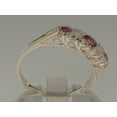 thumbnail image 4 of LBG British Made 9ct White Gold Natural Pink Tourmaline & Opal Womens Band Ring - 33 size options - Size 8, 4 of 8