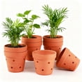 thumbnail image 4 of Round Terracotta Clay Orchid Pot with Porous for Root Development 6 Count, 4 of 5