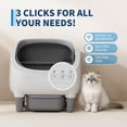 thumbnail image 3 of Automatic Self-Cleaning Cat Litter Box with App & 2.4G WiFi – Open-Top, Ultra-Quiet, 10.5L Odor-Free Waste Bin, 7-Layer Safety Sensors, Includes Trash Bags, for Multiple & Large Cats, 3 of 7