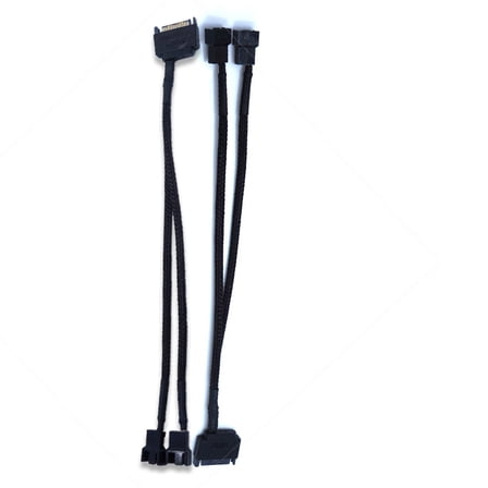 unbranded Mainboard CPU 1 to 2 to 3 PIN and 4 Pin Fan Extention Cables PWM Adapter Cable Computer Case Mainboard Power Cables Connectors Fan Splitter (Black)