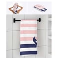 thumbnail image 6 of Anchor Pink Towel Set of 3, Soft Microfiber Bath Towels, Hand Towel, Washcloths, Modern Navy Blue White Striped Nautical Quick-Dry Absorbent Towels for Bathroom Kitchen Hotel Beach Gym Spa, 6 of 7