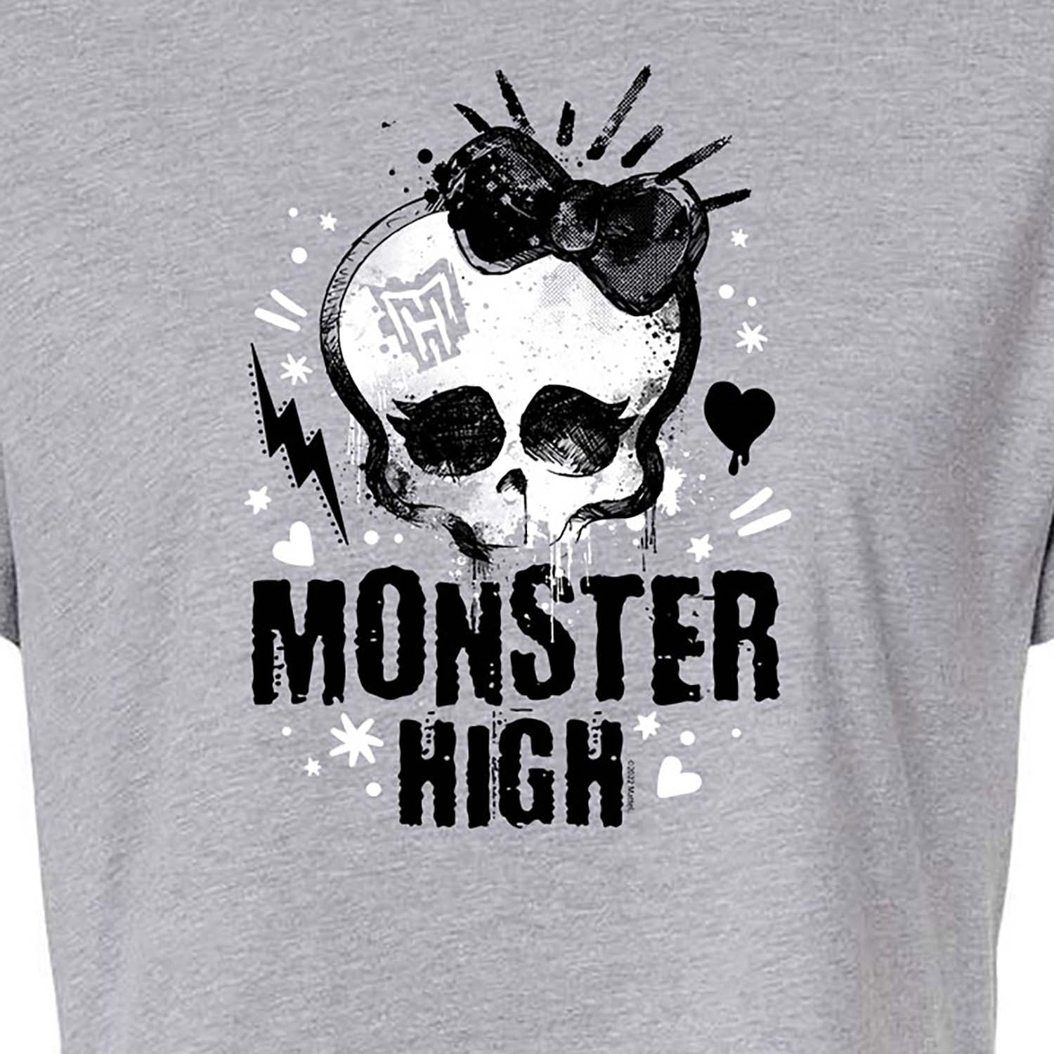 Monster High - Skullette Punk - Juniors Cropped Cotton Blend T-Shirt