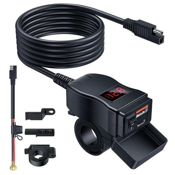 Dual USB Type C PD & Quick Charge 3.0 Motorcycle Phone Charger