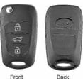 thumbnail image 3 of 2 Pieces Replacement Car Key Case Compatible with Hyundai i30 i35 i10 i20 iX20 iX35 and Kia Cee'd Soul Sportage Venga 3 Buttons Remote Car Key Shells, 3 of 5