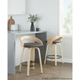 thumbnail image 3 of Carson Carrington  Stavanger 26" Fixed-Height Counter Stool with Bent Wood Legs & Round Footrest (Set of 2) Brown PU/Natural Wood/Black Metal, 3 of 4