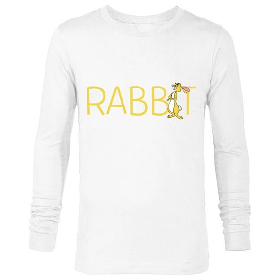Disney Winnie the Pooh Rabbit Classic Lettering - Long Sleeve T-Shirt for Men - Customized-White