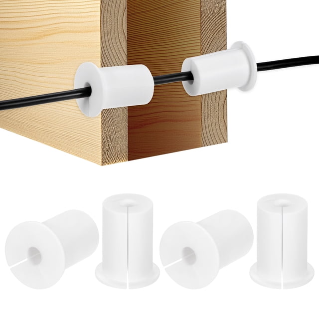 Kit de Enrutamiento de Cables Uxcell de 4 Piezas, Cubierta de Grommet de Silicona para Agujero de Pared de 1 Pulgada para Cable Ethernet Blanco