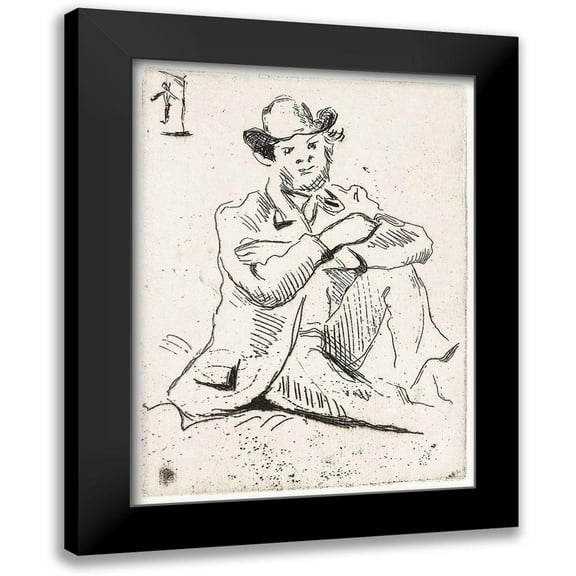 Cezanne, Paul 11x14 Black Modern Framed Museum Art Print Titled - Guillaumin with the Hanged ManÂ