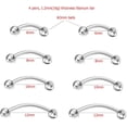 thumbnail image 2 of 18G/16G/14G Implant Grade Titanium Bent Curved Barbell Banana Rook Front Helix Eyebrow Rings Vertical Labret Piercing, 2 of 5