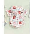 thumbnail image 4 of Coduop Newborn Baby Independence Day Outfit USA Flag Romper Hooded Bodysuit for 4th of July, 4 of 8