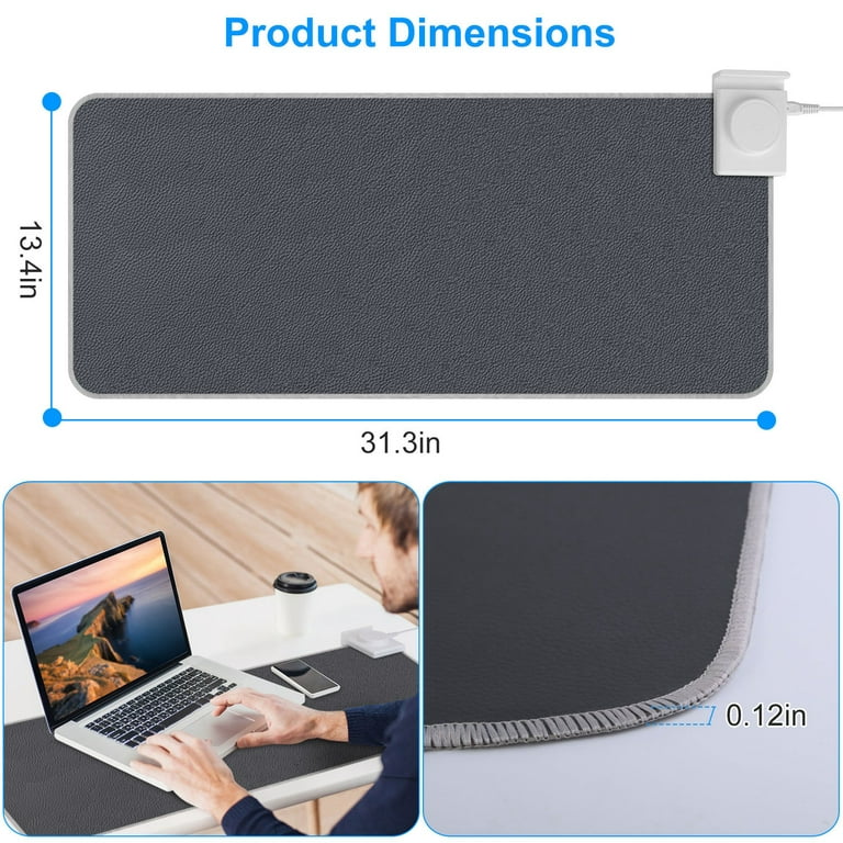 Warm Desk Pad iMounTEK Heated Mouse Pad Large Heated Gaming Mouse Pad Office  Table Heating Mat Foot Warmer Pad Temperature Adjustable (Black) 