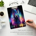 thumbnail image 4 of Acrylic Clipboards with Low Profile Clip, A4 Standard Size 9" x 12.5" File Holder for Writing Drawing, Clip Boards for Doctors Offices, Aurora Borealis Wolf 2 Gifts, 4 of 7