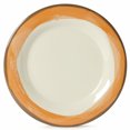 thumbnail image 2 of G.E.T. 9" Ivory / Orange Heavy-Duty Wide Rim Melamine Dessert Plate (Set of 4), 2 of 2