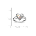 thumbnail image 3 of Gem & Harmony Sterling Silver Three-Heart Promise Ring with Diamond Accent for Women, 3 of 5