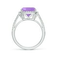 thumbnail image 2 of ANGARA Natural Rectangular Cushion 4.6 ct Amethyst Split Shank Ring in 14K White Gold for Women (Size-12x10mm) | February Birthstone, Anniversary, Jewelry Gift for Women | Natural Amethyst Ring, 2 of 8