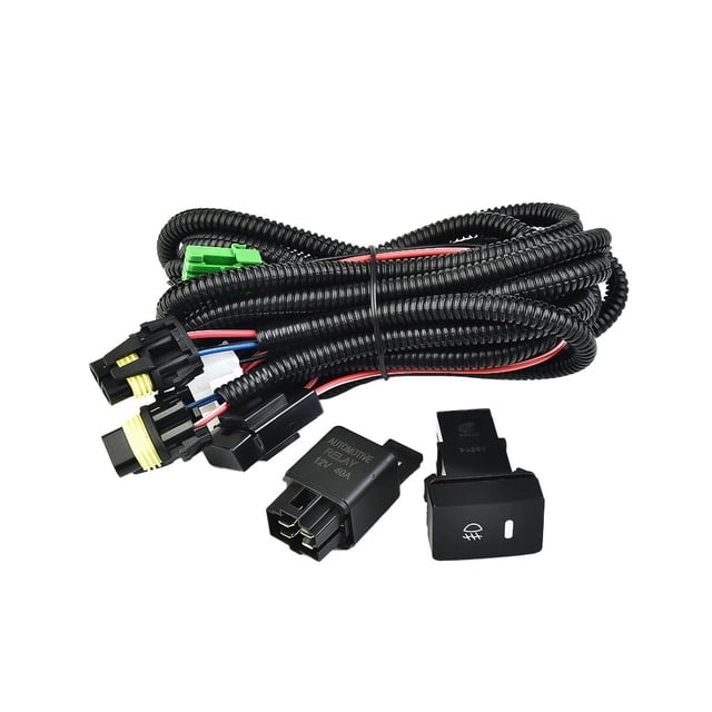 Scienceny Amplia gama de aplicaciones Arnés de cableado con relé e interruptor para luces antiniebla Alambre Fácil de instalar Alta Vehículos, repuestos y accesorios Mis