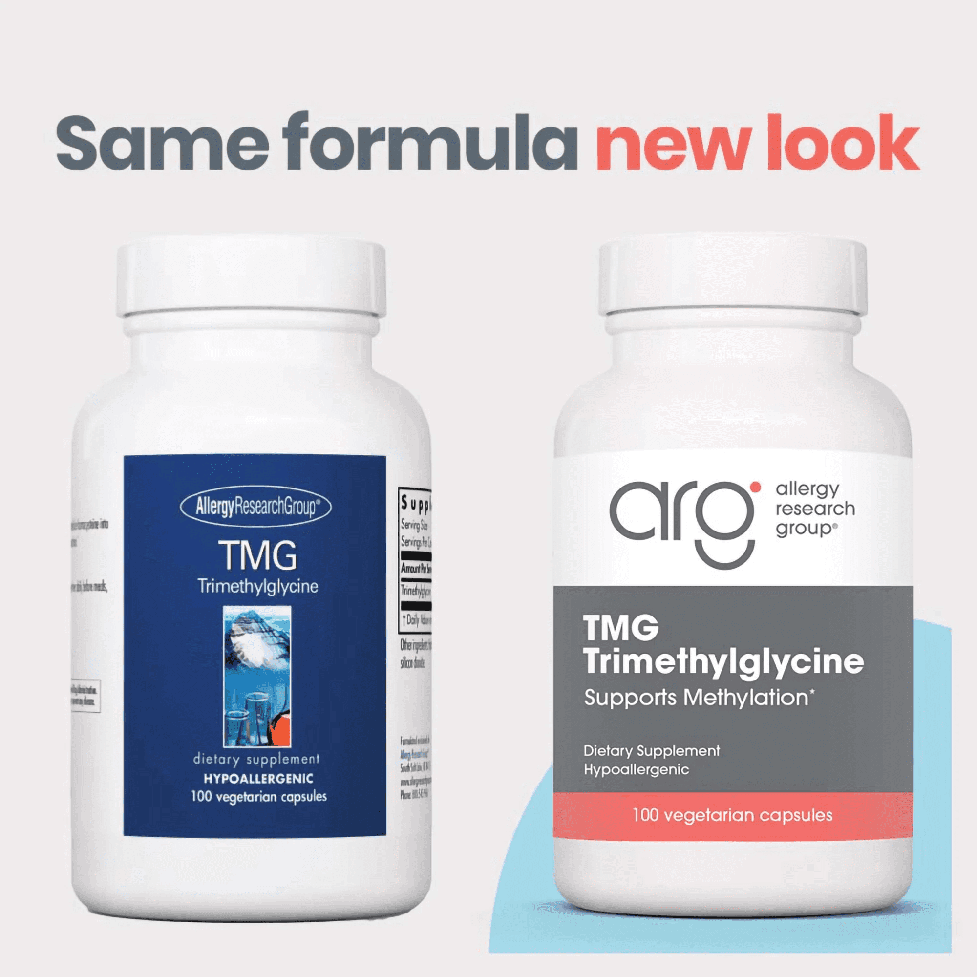 ARG TMG Trimethylglycine - Supports Cardiovascular & Liver Health - Delivers 750 mg Trimethylglycine per Serving - Vegetarian & Hypoallergenic - 100 Servings - 100 Capsules