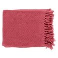 thumbnail image 1 of Surya Tressa 4'2" x 5' Cotton Throw Blanket in Red, 1 of 3