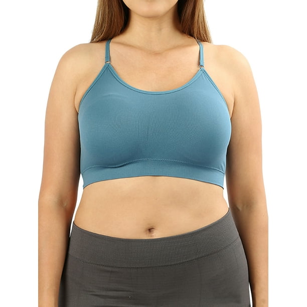 Zenana "Women & Plus Cross Back Padded Seamless Sports Bra Bralette