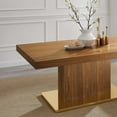 thumbnail image 5 of Dining Table, Rectangular, Wood, Metal Steel, Brown Walnut Gold, Modern Contemporary Urban Design, Kitchen Room Cafe Bistro Restaurant Hospitality, 5 of 10
