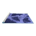 thumbnail image 2 of Ahgly Company Machine Washable Indoor Square Abstract Blue Modern Area Rugs, 4' Square, 2 of 4