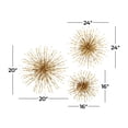 thumbnail image 4 of DecMode Gold Metal 3D Looped Starburst Wall Decor with Ball Accents (3 Count), 4 of 13