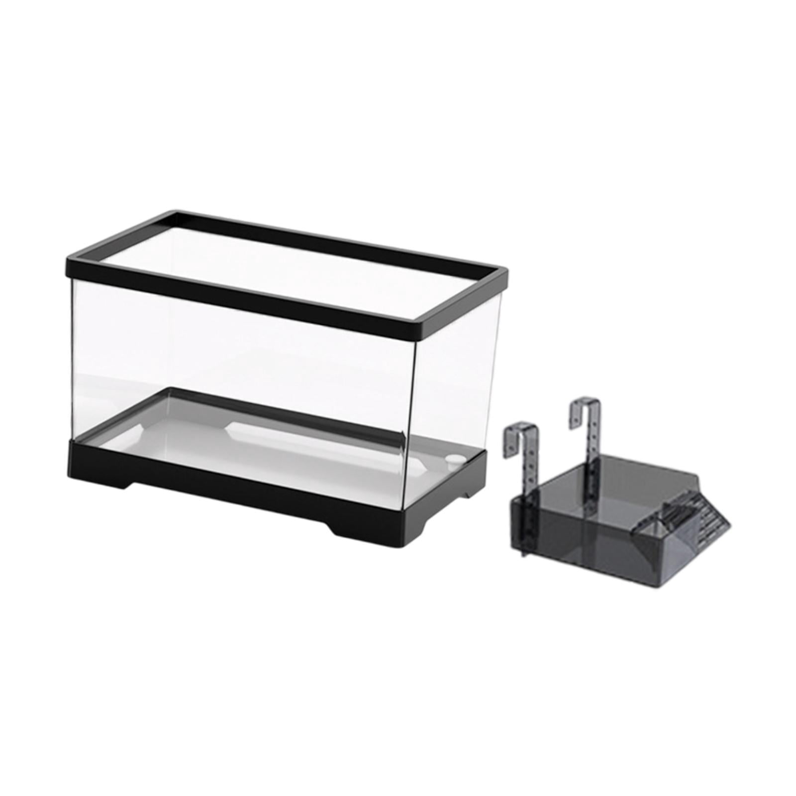 Serenable Turtle Tank Aquarium Hideout Hatching Area Feeding Box with Basking M with Black