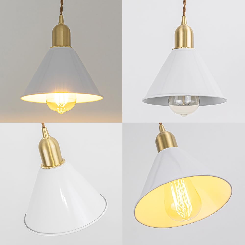 KAYYELAMP Plug in Cable Track Rail with Adjustable Cord White Track Lighting Fixture Brass E26 Base H-Type Modern Design for Kitchen Loft(No Bulb)