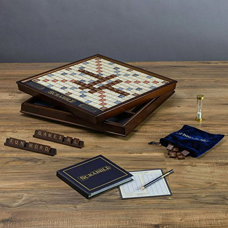 WS Game Company Deluxe Scrabble with Rotating Wooden Game WS Game Company Deluxe Scrabble with Rotating Wooden Game