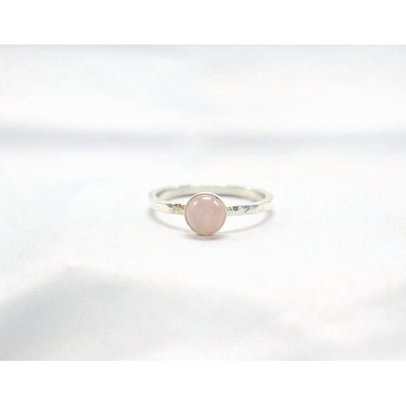 SS DESIGNS Rose Qtz Hammered Ring • Minimalist Ring • Stacking Ring • Gift for Her • Dainty Ring• Petite Ring • Onyx Dainty Band • Christmas Gift
