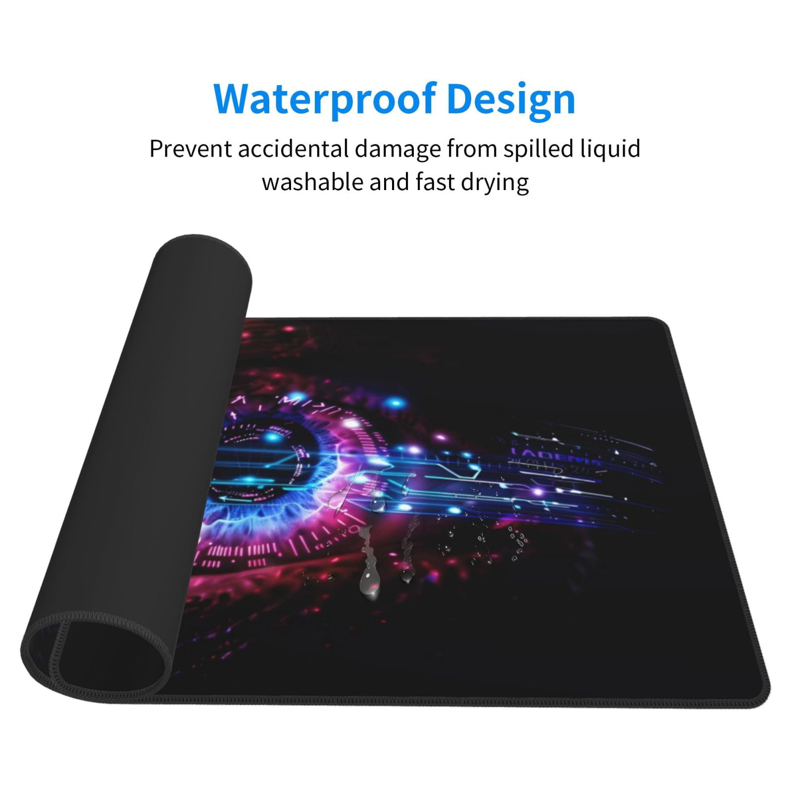 Rateoe v Print Mouse Pad - Extended Large Gaming Mousepad,Non-Slip Stitched Edge,16x29.5 Inch