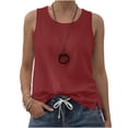 thumbnail image 6 of ClodeEU Women's Lightweight Crew Neck Sleeveless Linen Tank Top, Casual Loose Fit Summer Blouse Wine,Women's Plus L, 6 of 6