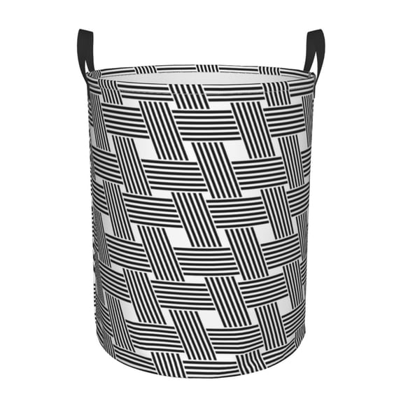 ZICANCN Cross Black Stripes Laundry Basket Organizer , Dirty Clothes Hamper for Bathroom Kids Girls Boys Laundry Hamper Medium