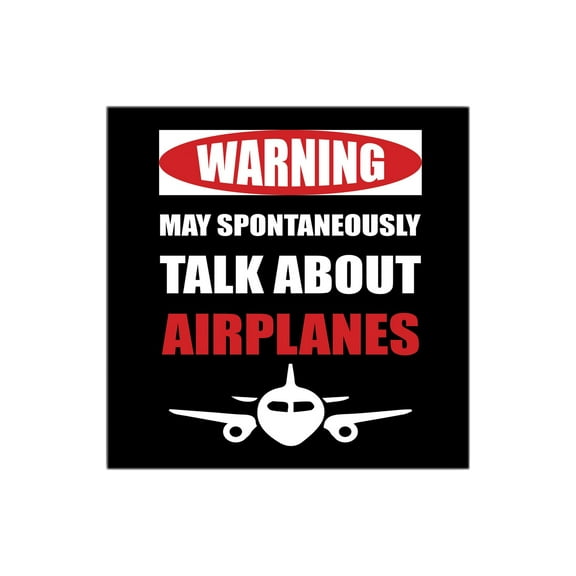 Talk About Airplanes Red White Plane 12 x 12 Wood Wall Sign Plaque
