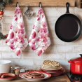 thumbnail image 6 of Pink Flowers Kitchen Towels Set of 3, Spring Botanical Budding Floral Branches Absorbent Dish Towels for Kitchen, Microfiber Hand Towel, Quick Drying Tea Towel for Cleaning Decorative Dishcloths, 6 of 7