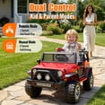 thumbnail image 6 of Sunnyfree 24 Volt Ride on Toys, 4WD 800W Power Car Wheel with Remote, 24V Ride ons with 2 Seater, Electric Car for Kids with Bluetooth, LED Lights, Seat Belt & Lockable Doors, 3-8, Red, 6 of 13