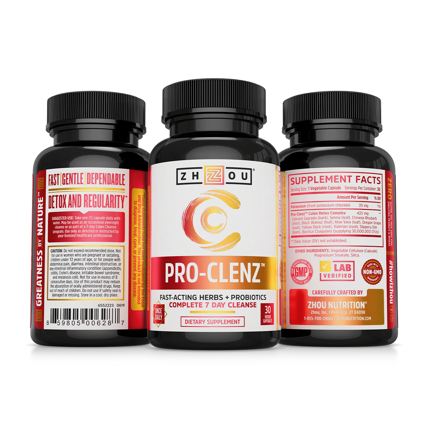 Zhou Pro-Clenz | 7 Day Colon Cleanse Detox with Probiotics