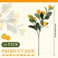 thumbnail image 2 of 10 Pcs Artificial Tangerine Branches 25 Inch Realistic Faux Oranges Fruit with Green Leaves Simulation Orange Branch Decorative Kumquat Tangerine Branch for Vase Home Party Decoration, 2 of 6