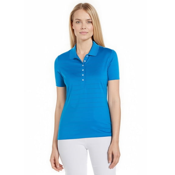Callaway Women's Golf Short Sleeve Pique Open Mesh Polo Shirt, Medium Blue, Large
