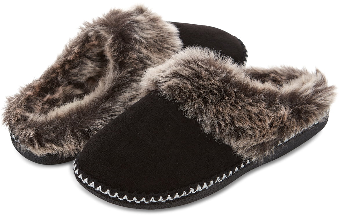 clog fur slippers