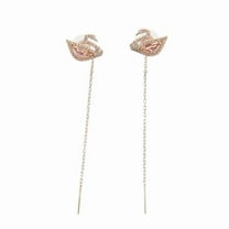 Swarovski Dazzling Swan Earring 5469990 Rose Gold Plated Pink Gold