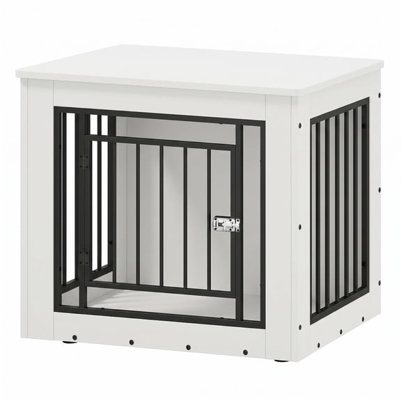 Dog Crate Furniture End Table, Wooden Indoor Kennel with Drawer for Medium Dogs