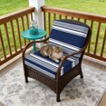 thumbnail image 4 of Outdoor Patio Cushion Covers 4 Pack Navy Sage Striped Patio Chair Cushion Covers with Ties and Zipper Classic Farmhouse Stripes Waterproof Outdoor Seat Cushion Covers for Patio Furniture 22"x22", 4 of 9