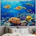 thumbnail image 2 of SHERONV Blue Ocean Tropical Fish & Coral Reef Deep Sea Wall Hanging Marine Life Tapestry Children's Tapestry Children's Bedroom Living Room Dormitory Wall Art Home décor, 2 of 6