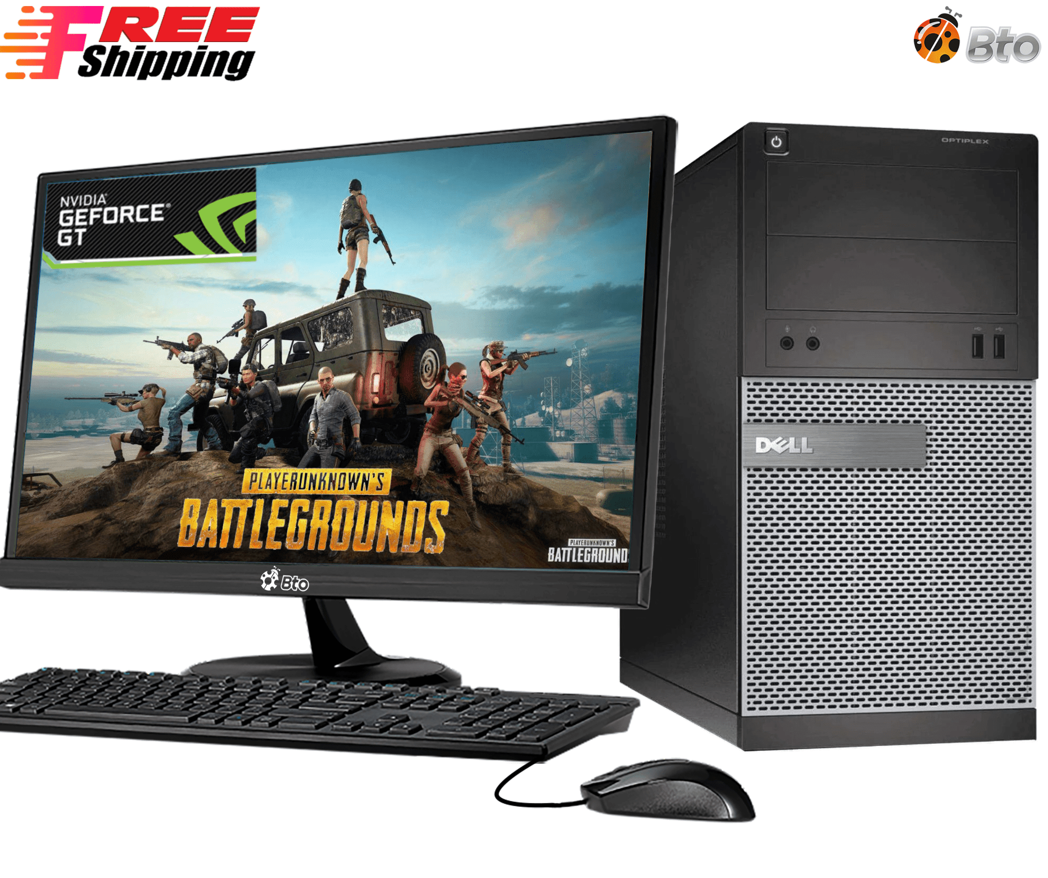 Restored Gaming Dell Desktop Tower Computer PC Intel Core i7 Processor 16GB  Ram, 2TB HDD NVIDIA GT 1030 DDR5 24 inch LCD Monitor Bto KB & Mouse WiFi,  ...