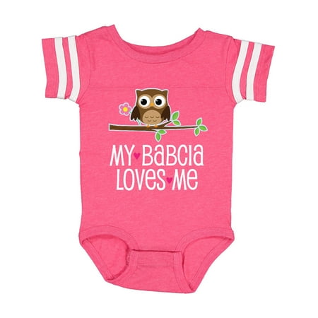 

Inktastic My Babcia Loves Me Girl Owl Gift Baby Girl Bodysuit