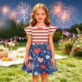 thumbnail image 2 of Grblisyd 4th of July Girls Dresses Size 10-12 Crew Neck Sleeveless American Flag A-Line Dress Independence Day Tank Dress, 2 of 6